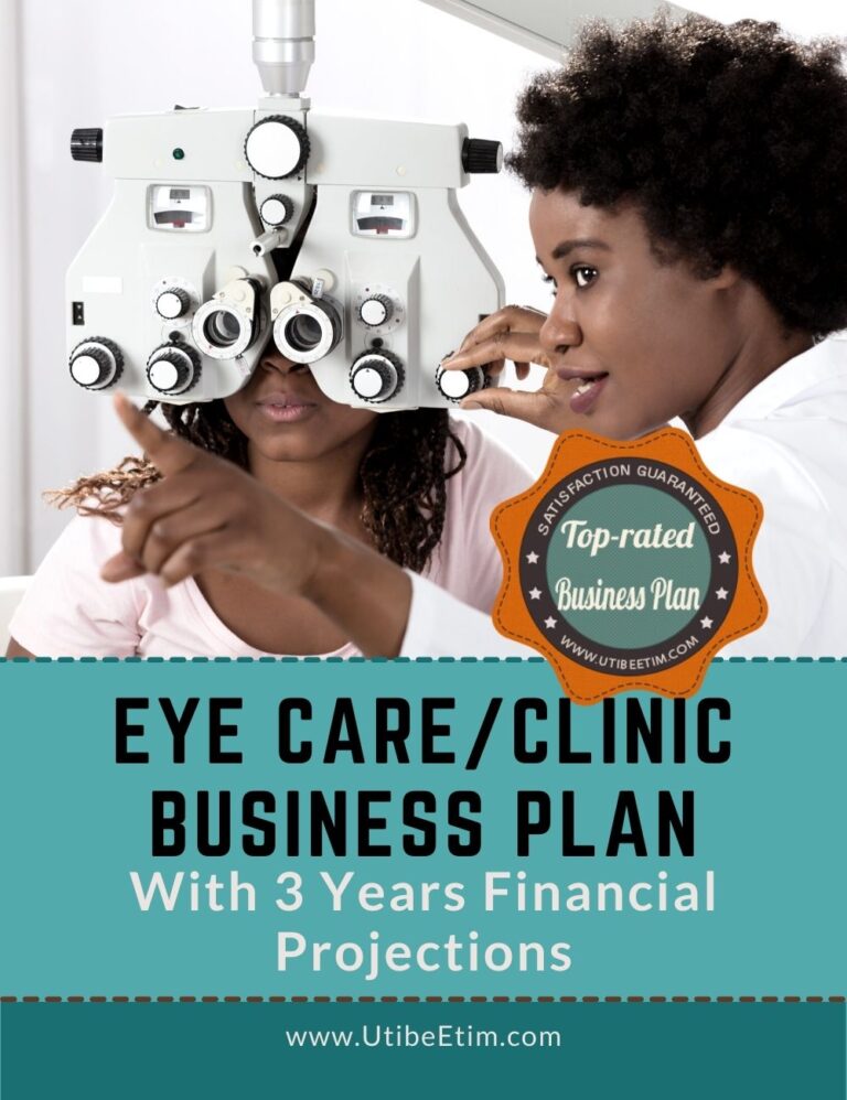 Eye Care and Clinic Business Plan with 3 Years Financial Projections