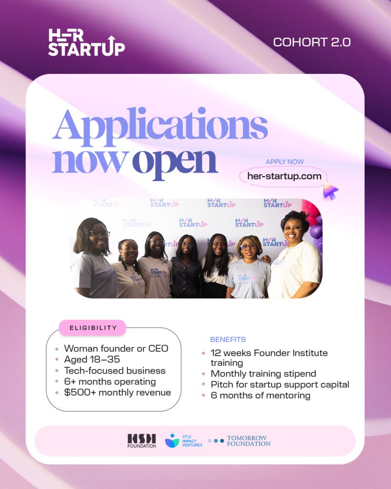 Her Startup Cohort 2.0 accelerator for African women founders